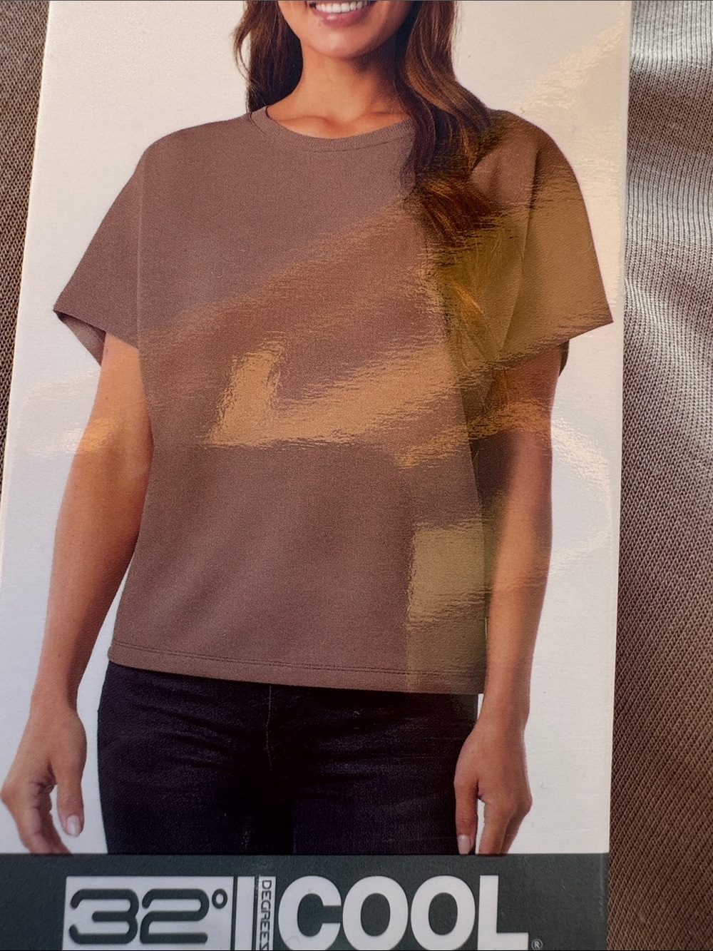 32° Cool Women’s Short Sleeve Boxy Tee in Brown